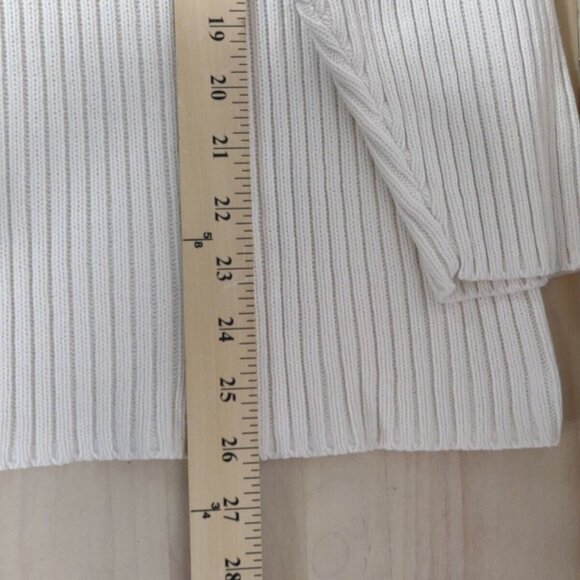 Vintage American Creations Cable Knit Sweater Womens Mock Neck Cream USA - Picture 5 of 12